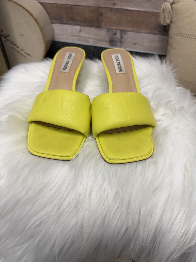 Yellow Steve Madden Synthetic Slide Sandals