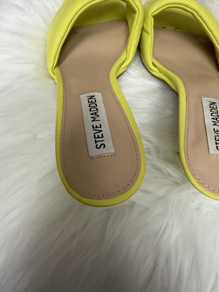 Yellow Steve Madden Synthetic Slide Sandals