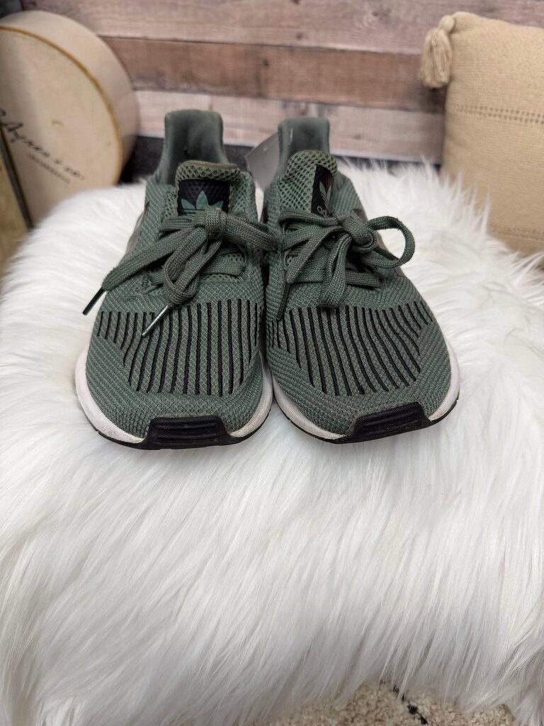 Green Adidas Knit Athletic Sneakers