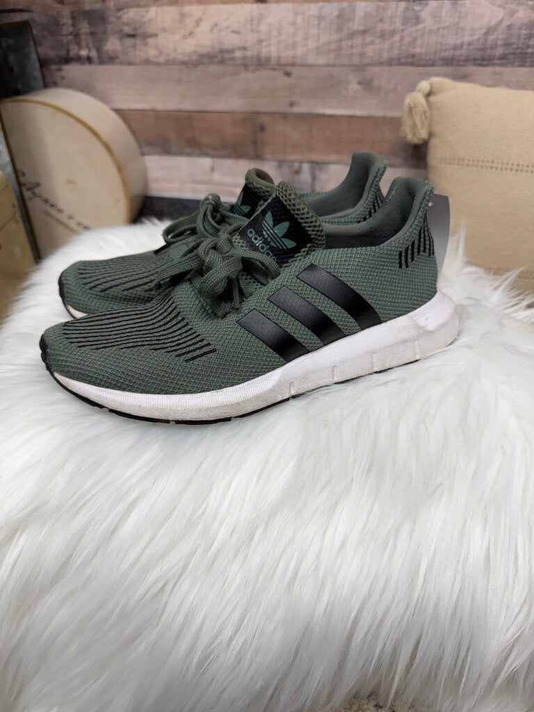 Green Adidas Knit Athletic Sneakers
