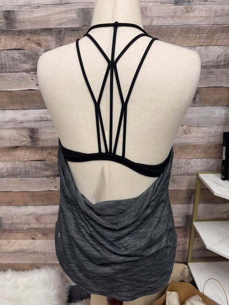 Grey Lululemon Racerback Tank With Built-In Bra