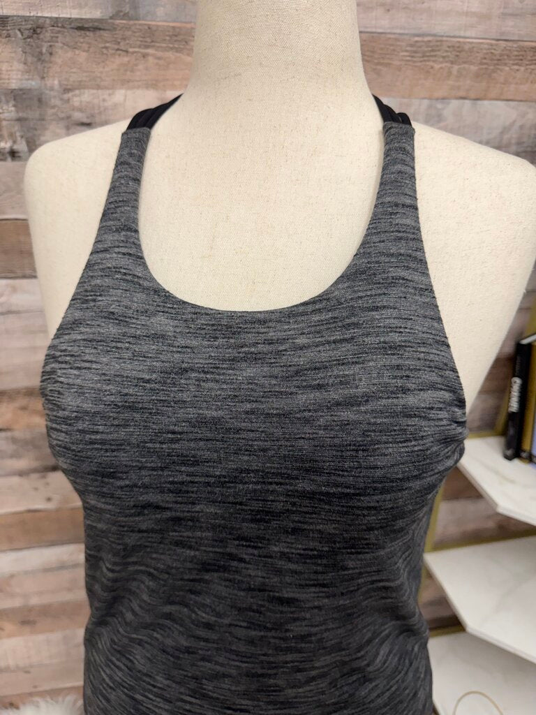 Grey Lululemon Racerback Tank With Built-In Bra
