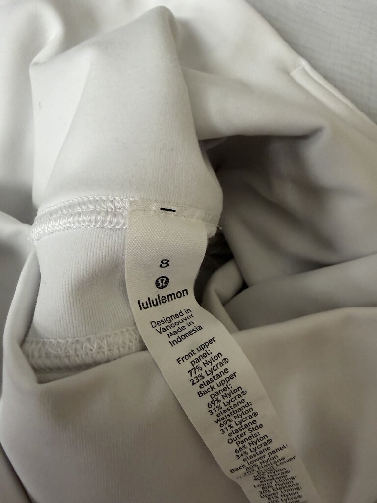 White Lululemon High-Waisted Athletic Capri Leggings