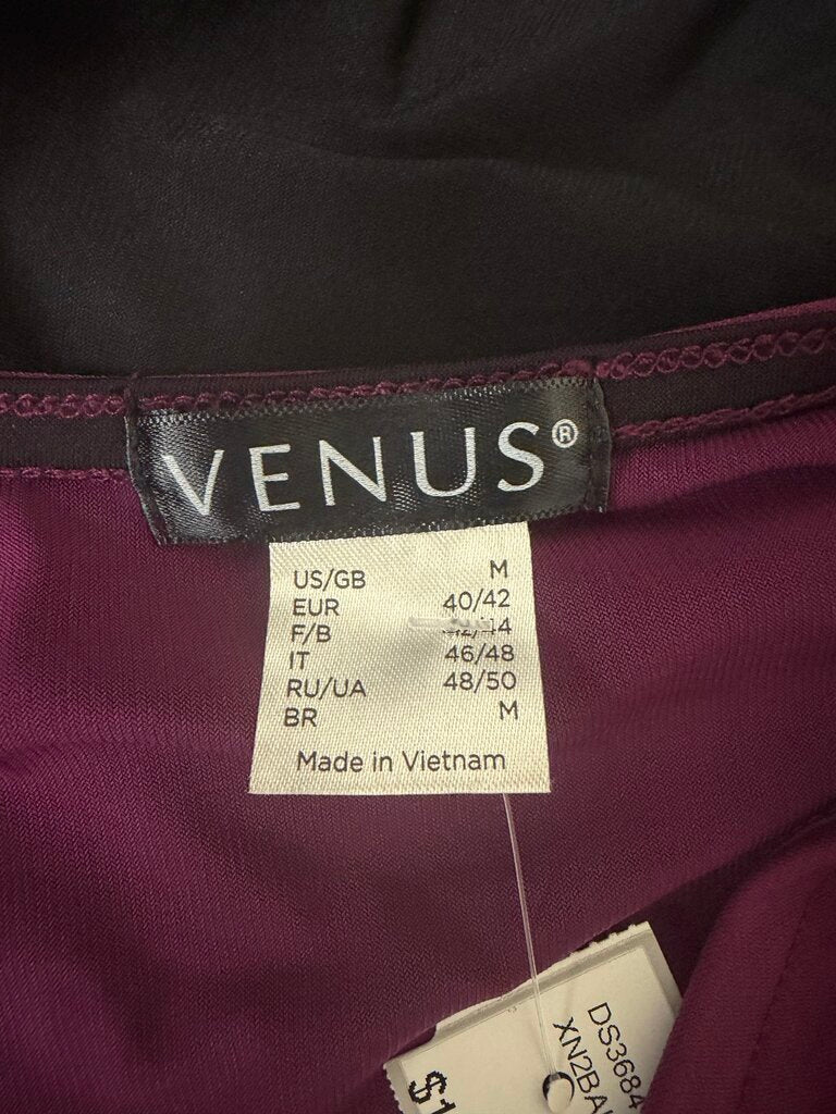 Purple Venus Brand Twist-Front Embellished Design Detail Sleeveless Top