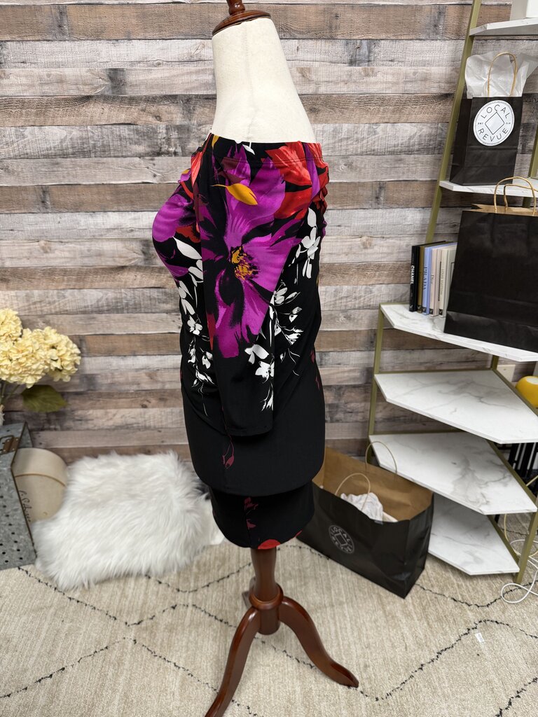 Black/Red/Purple Floral Venus Bodycon Dress