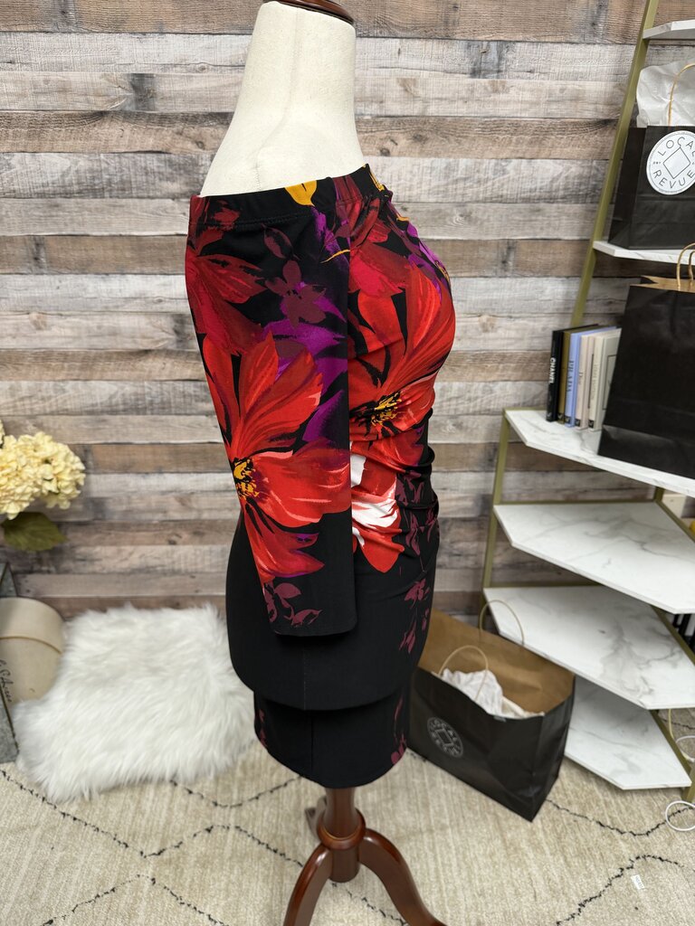 Black/Red/Purple Floral Venus Bodycon Dress