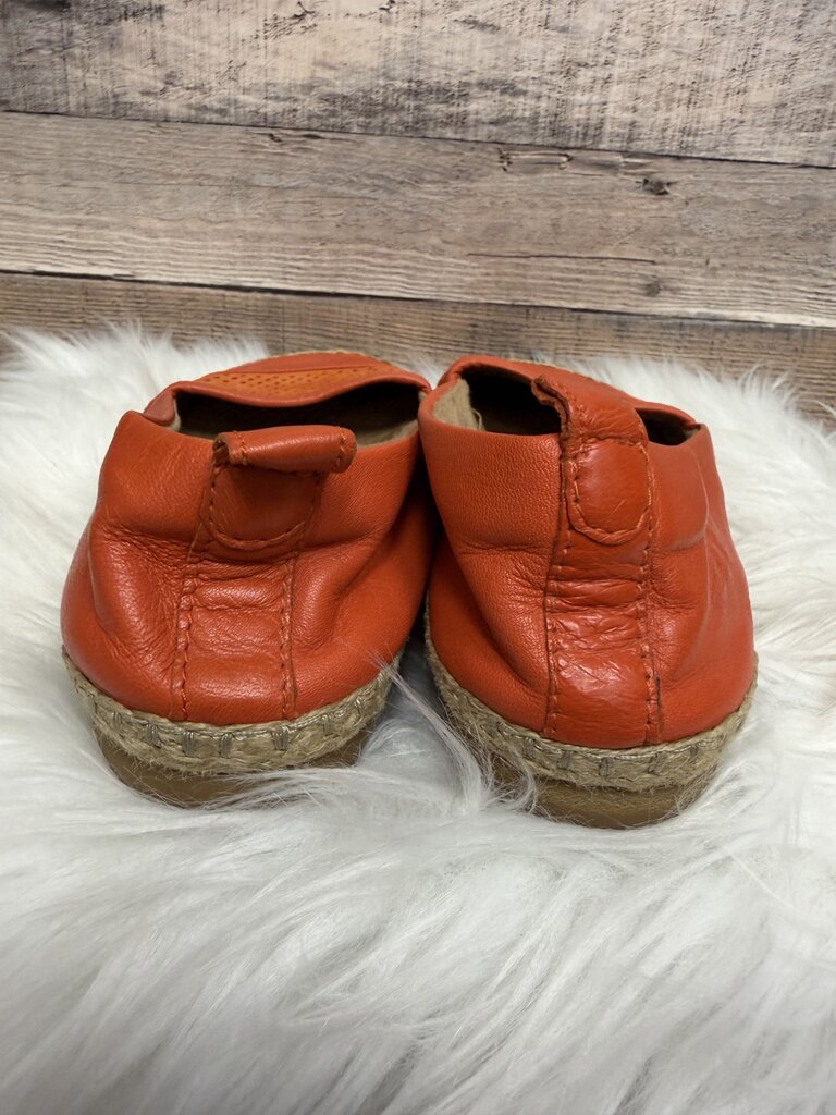 Orange Clarks Artisan Reeney Helen Leather Espadrille Flats