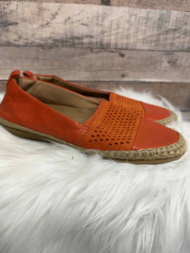 Orange Clarks Artisan Reeney Helen Leather Espadrille Flats