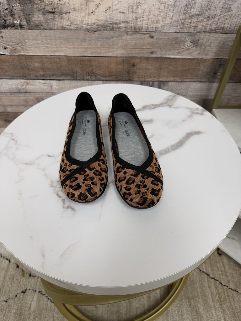 Brown Leopard Print Clarks Cloudsteppers Carly Wish Ballet Flats