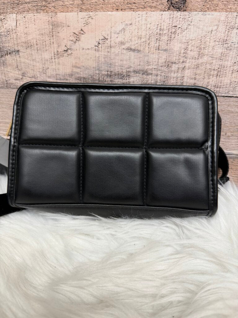 Black Amanda Uprichard Vegan Leather Quilted Crossbody Bag