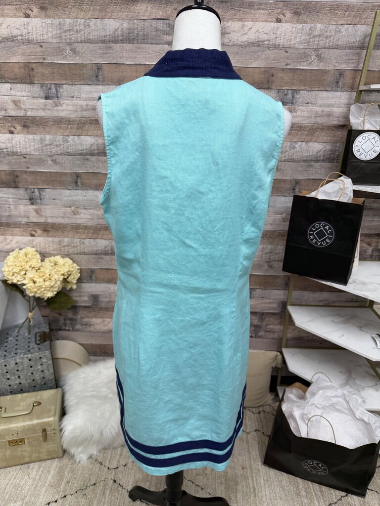 Sail to Sable Aqua & Navy Sleeveless Dress