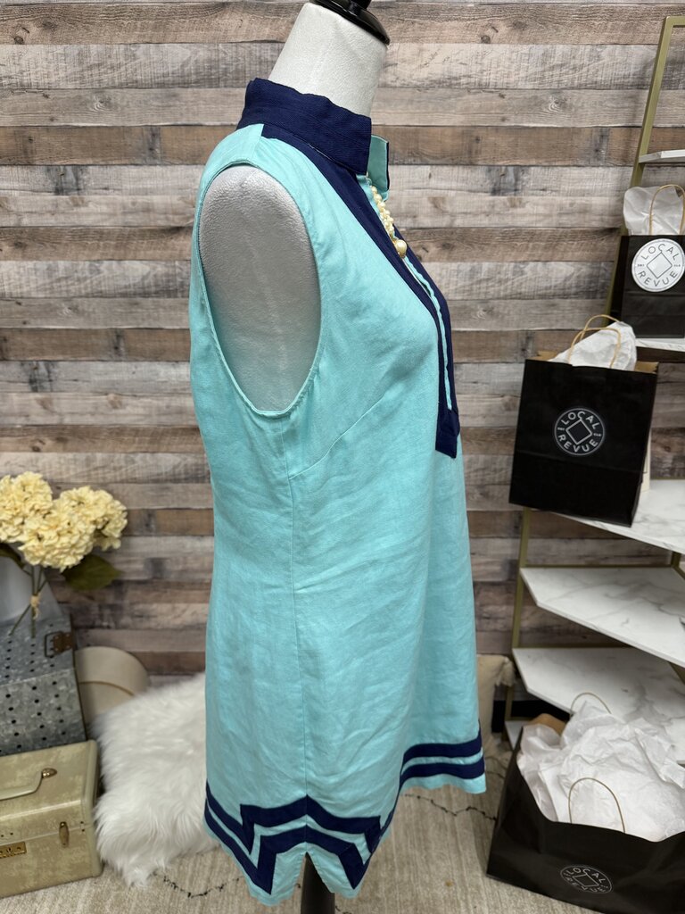 Sail to Sable Aqua & Navy Sleeveless Dress