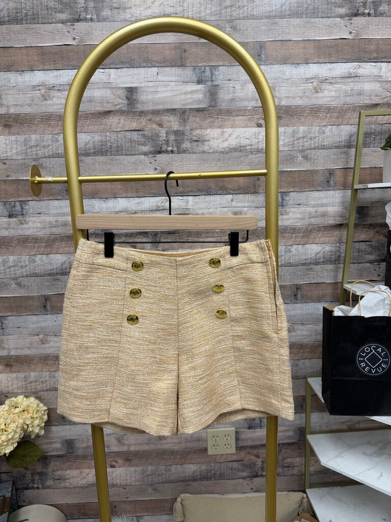 Lilly Pulitzer Gold Boucle Shorts w/Gold Buttons