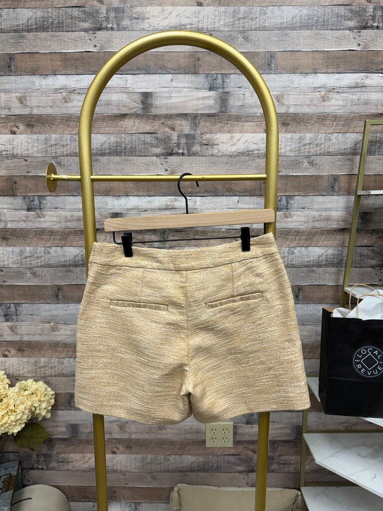 Lilly Pulitzer Gold Boucle Shorts w/Gold Buttons
