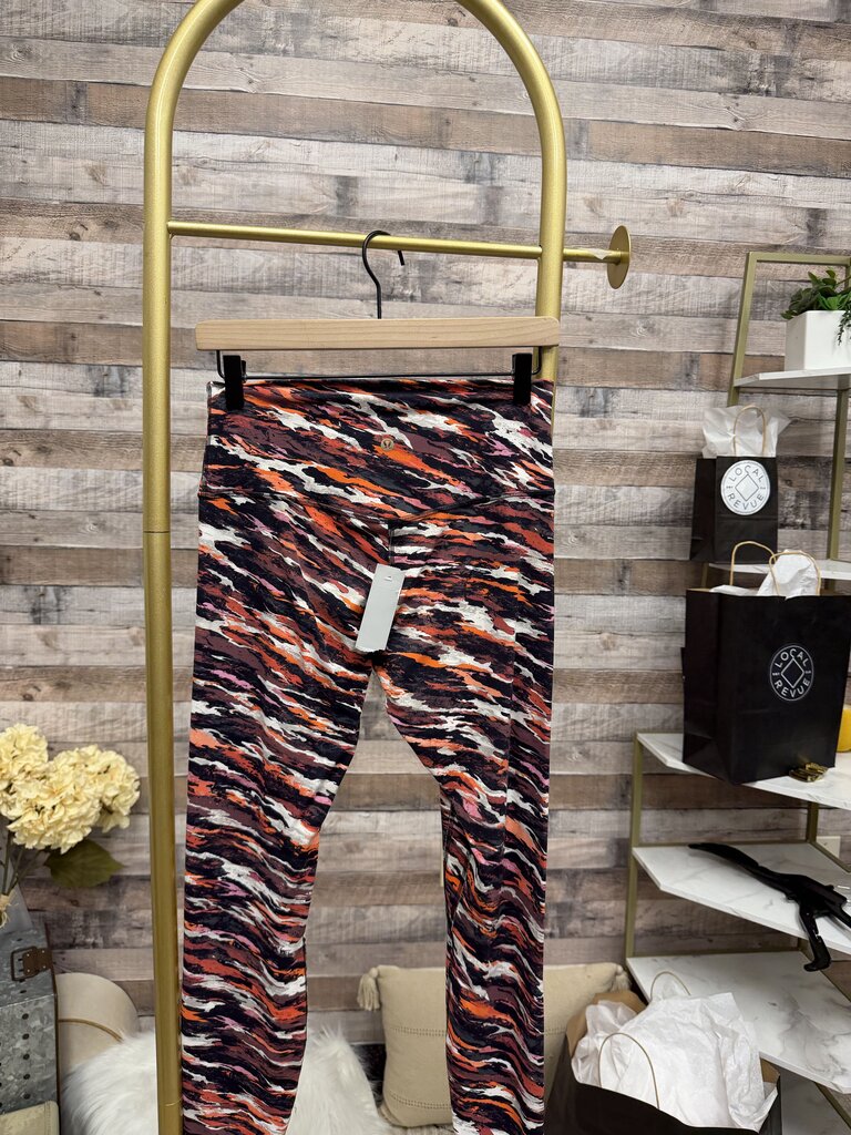 Lululemon High Rise Coral,Black & White Tiger Print