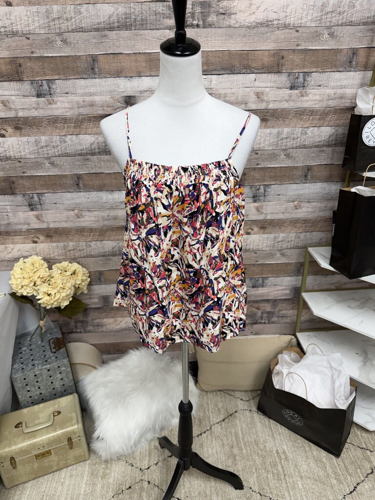 Evereve Purple/Pink/Cream Abstract Print Cami