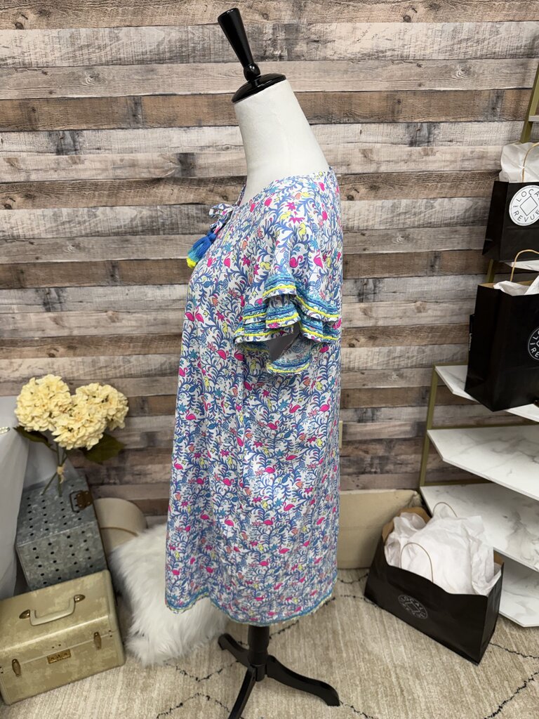 Vineyard Vines Blue & Pink Flamingo W/Tassles