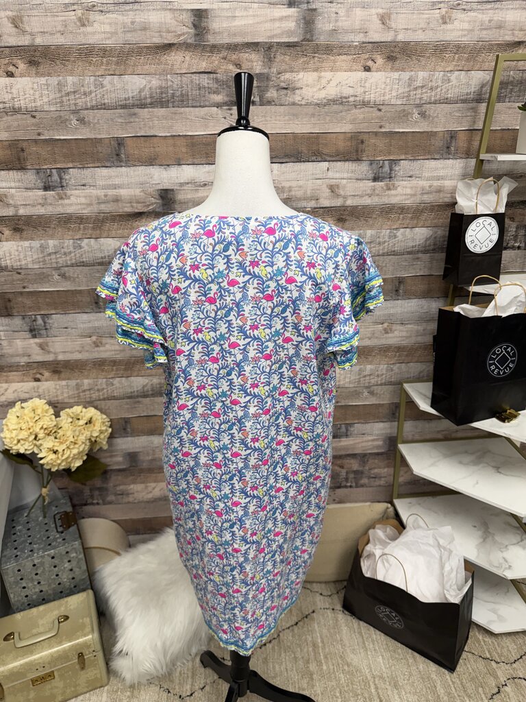 Vineyard Vines Blue & Pink Flamingo W/Tassles