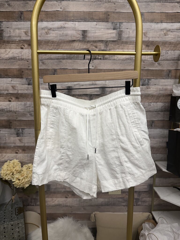 Athleta White Linen Draw String Shorts