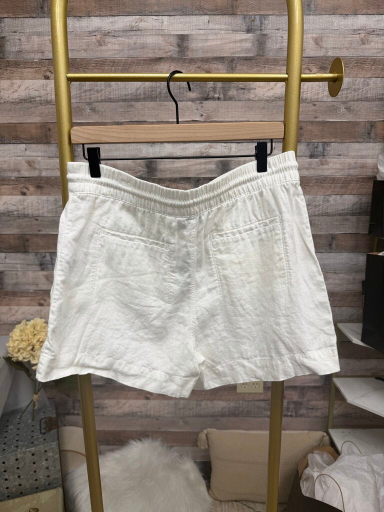 Athleta White Linen Draw String Shorts