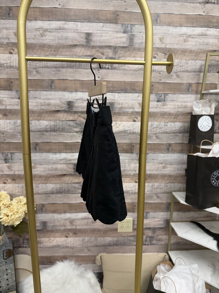 J Crew Black Linen Blend Scallop Hem Shorts