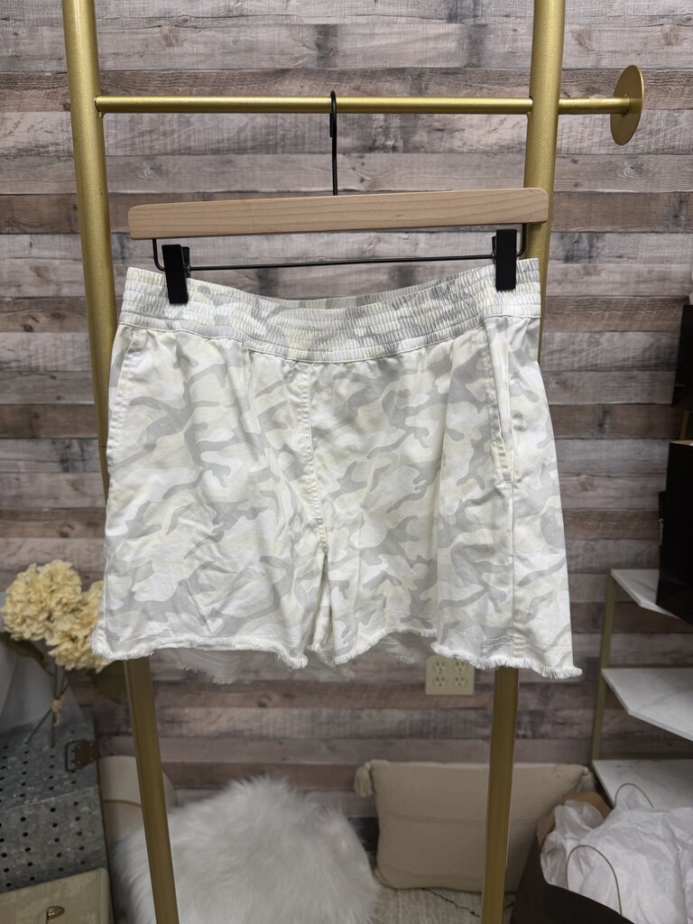 Vineyard Vines Ivory/Grey Camo Raw Hem Elastic Waist