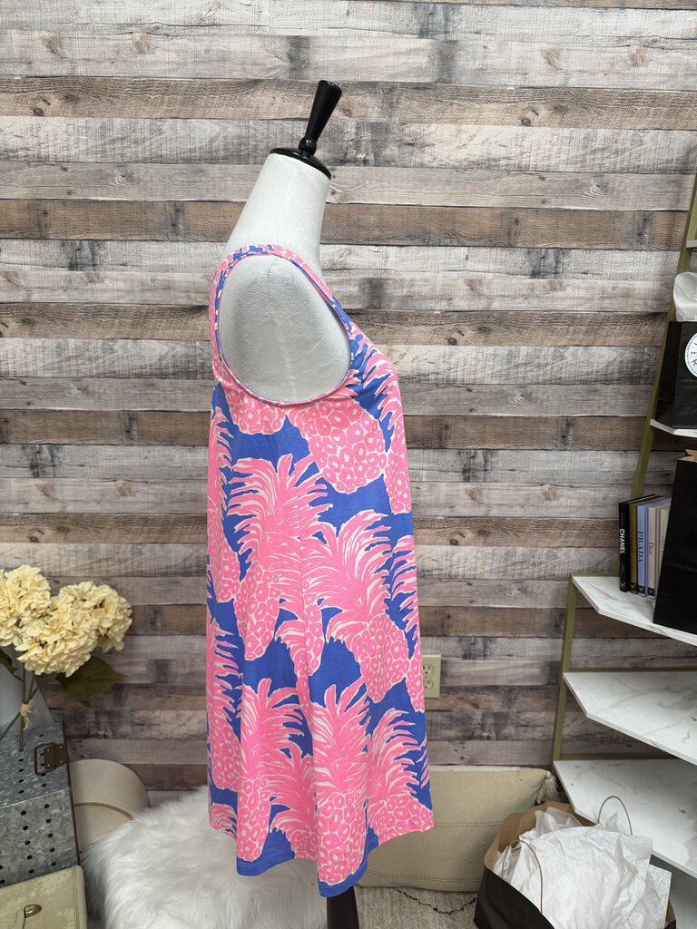 Lilly Pulitzer Blue w/Pink Pineapples Lattice Back Shift
