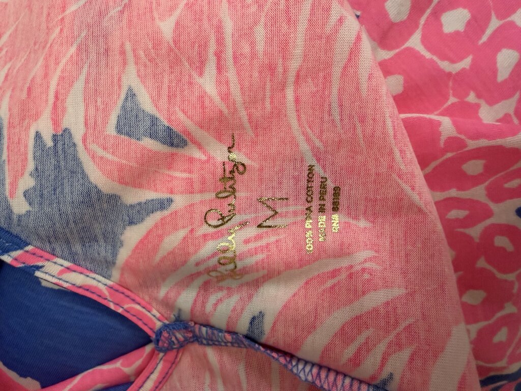 Lilly Pulitzer Blue w/Pink Pineapples Lattice Back Shift