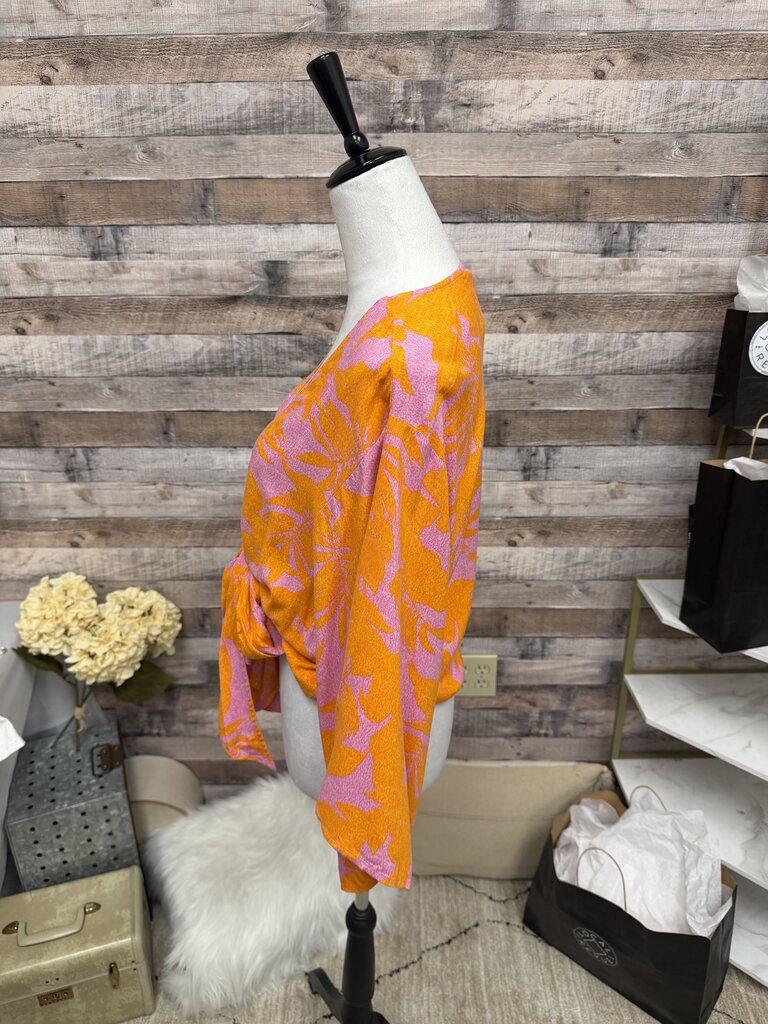 XIX Palms X Tribal Orange & Pink Tie Front