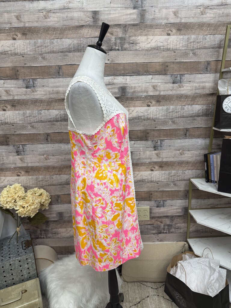 Lilly Pulitzer Pink, Orange & White Embroidered Neck Sleeveless
