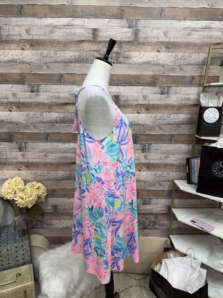 Lilly Pulitzer Aqua, Pink, Purple Floral Print Racerback Tie Back
