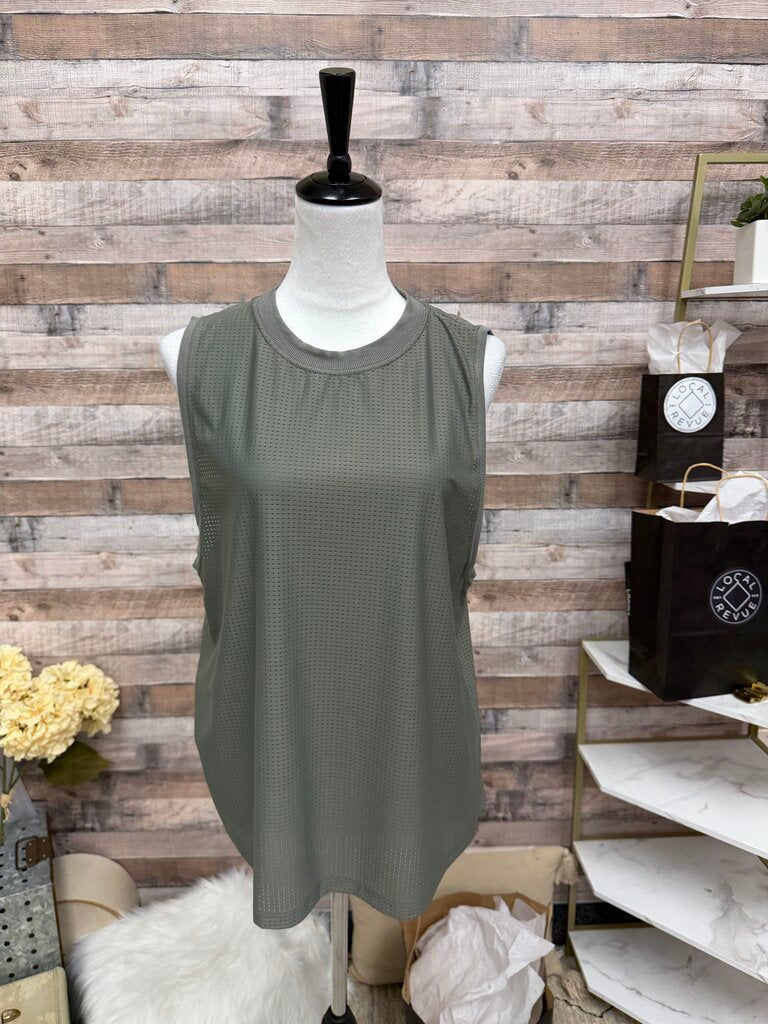 Lululemon Olive Green Perforated Sleeveless Athletic Tank