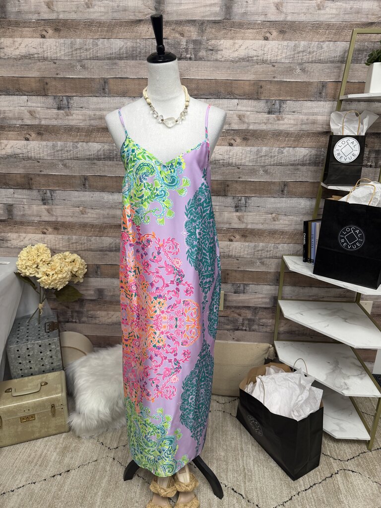 Lilly Pulitzer Pink & Purple Satin Slip Maxi