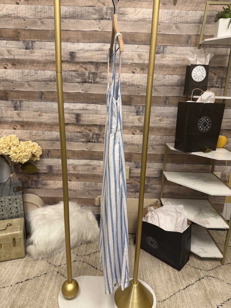 White And Blue Stripe Old Navy Midi Dress