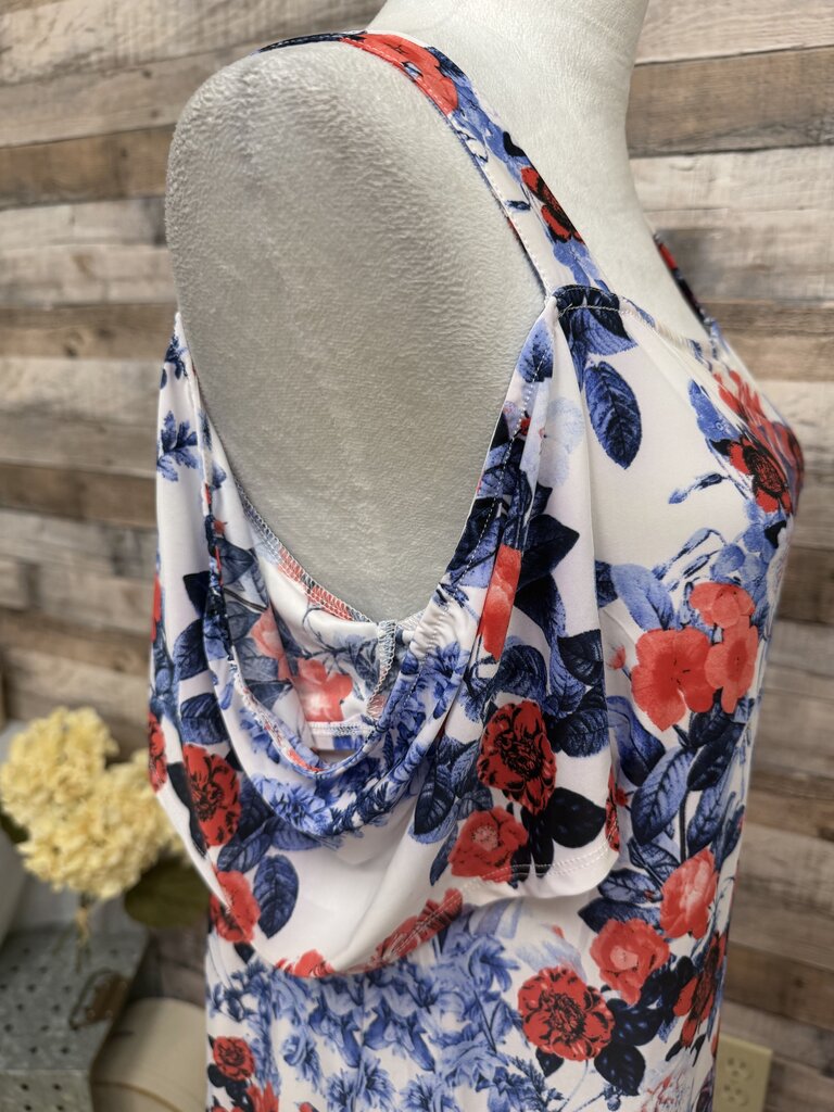 Floral INC International Concepts Cold Shoulder Top