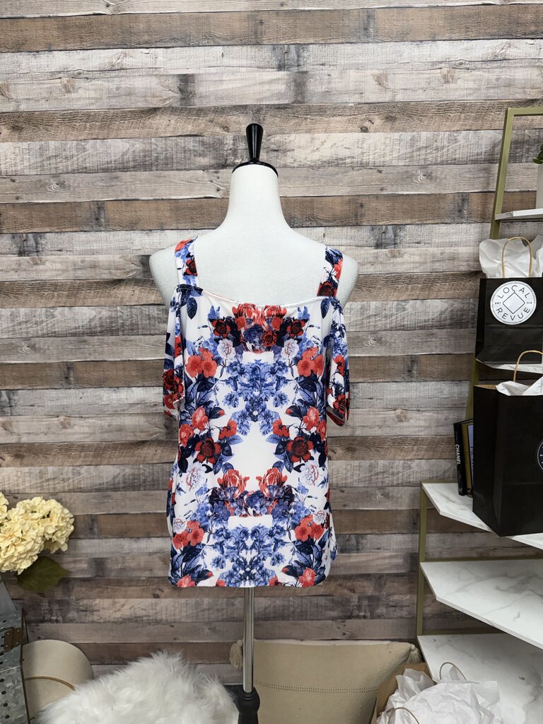 Floral INC International Concepts Cold Shoulder Top