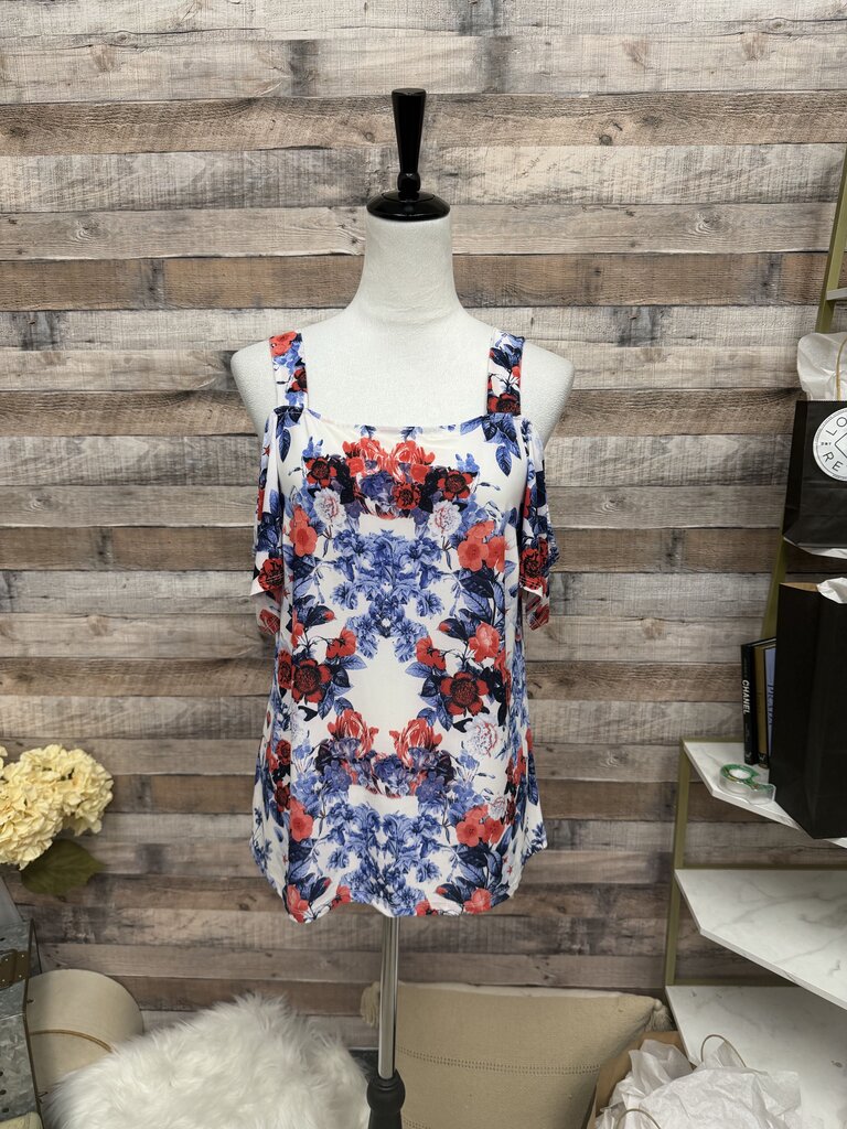 Floral INC International Concepts Cold Shoulder Top