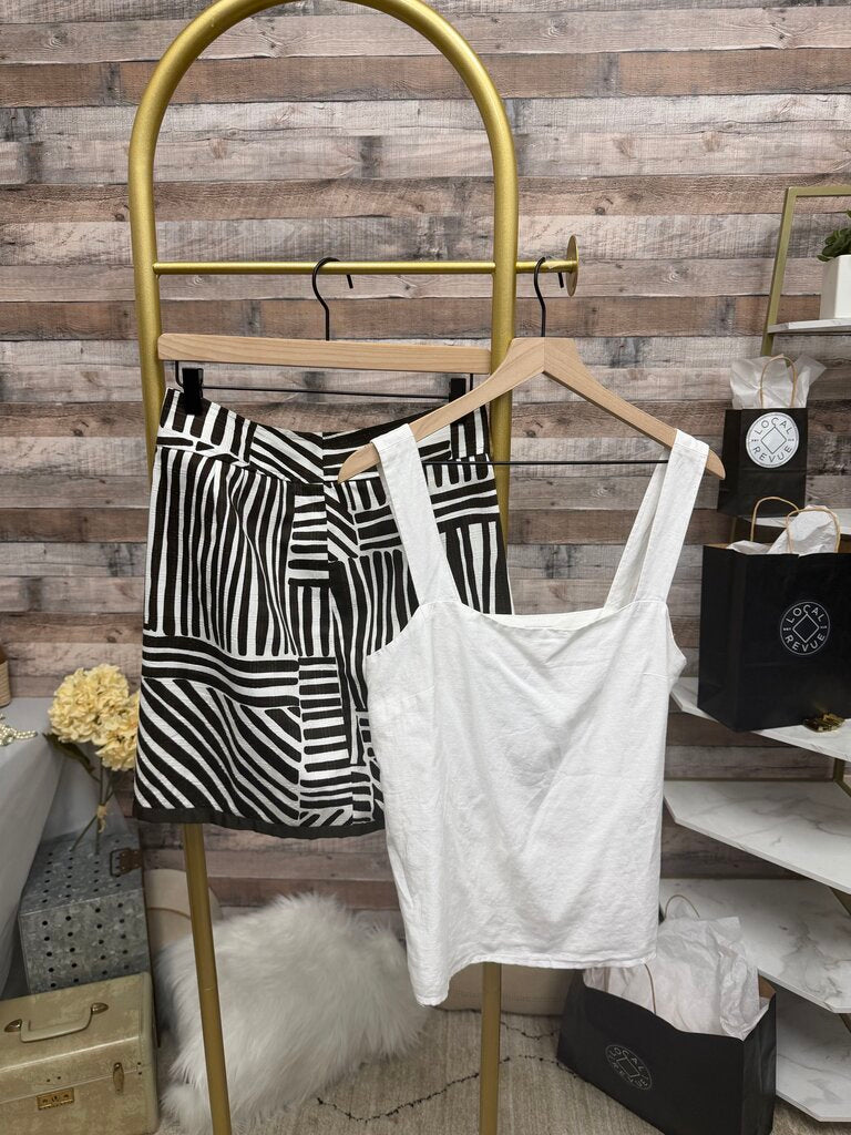 Geometric Zebra Print Ann Taylor Mini Skirt