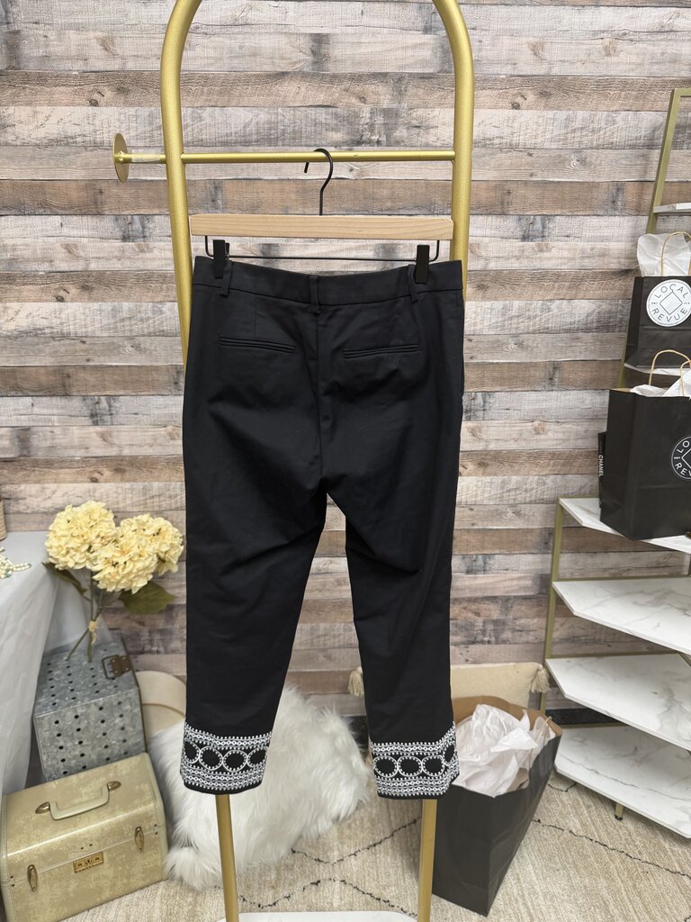 Black With Lace Trim Ann Taylor Cropped Pants
