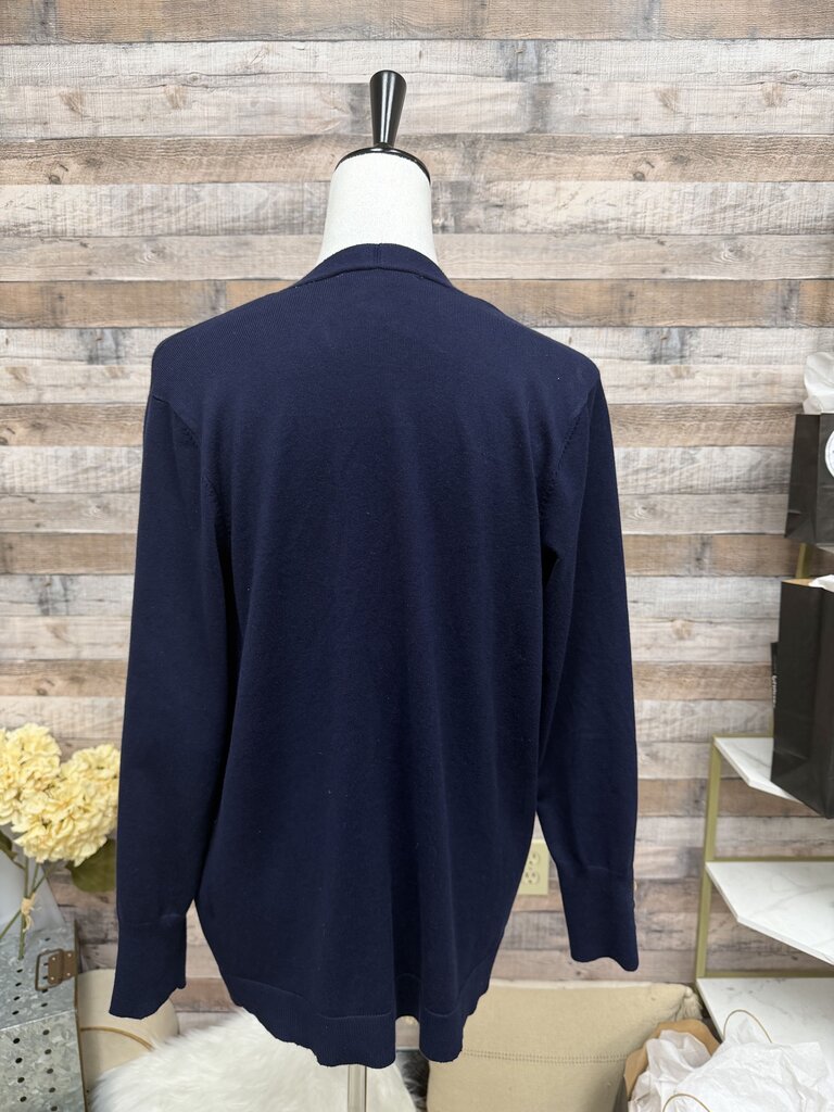 Navy Cyrus Open Front Long Sleeve Cardigan