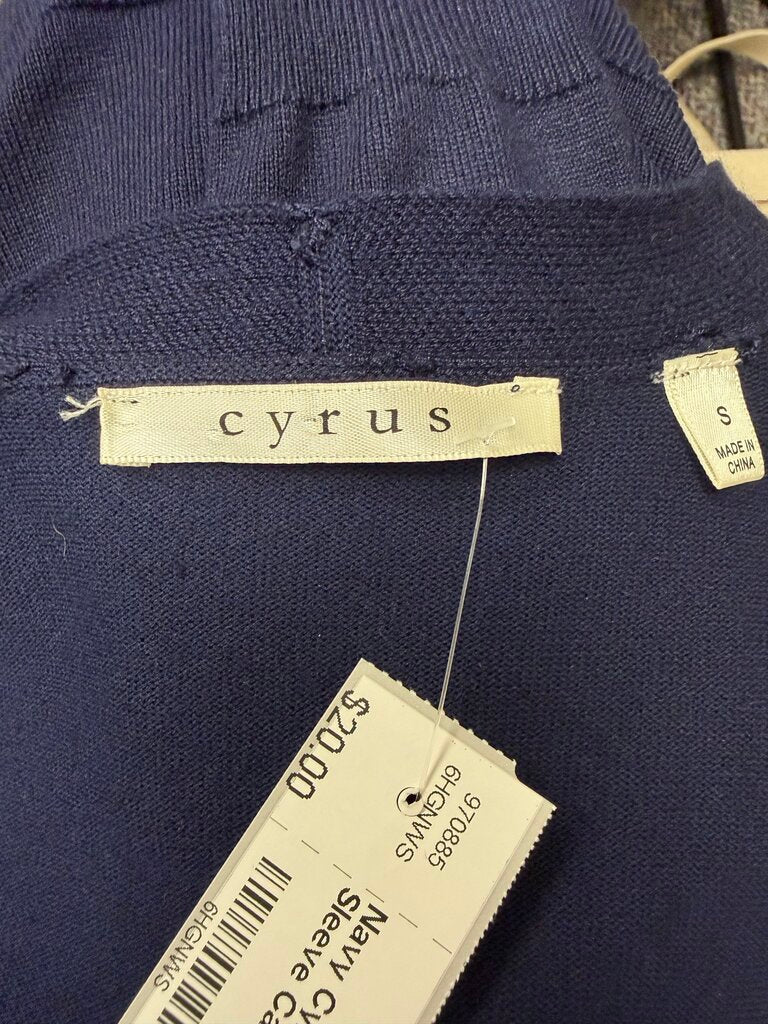 Navy Cyrus Open Front Long Sleeve Cardigan