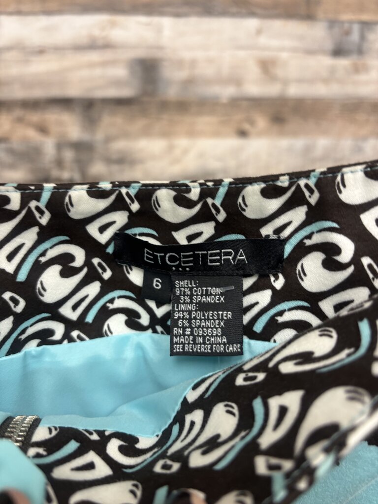 Blue And Brown Floral Print Etcetera Skirt
