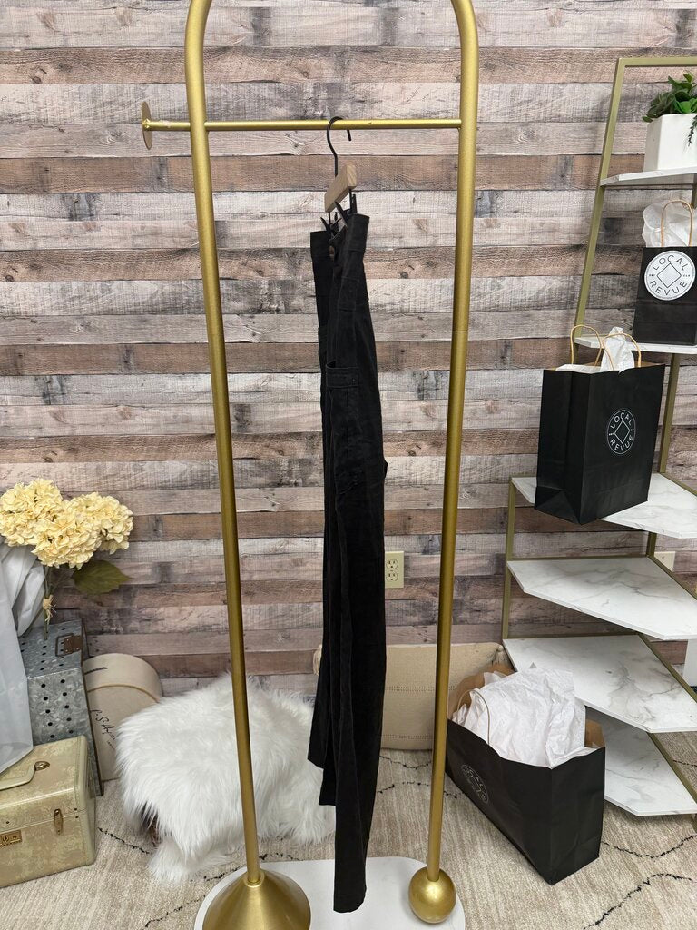 Black Anthropologie Linen Wide-Leg Pants