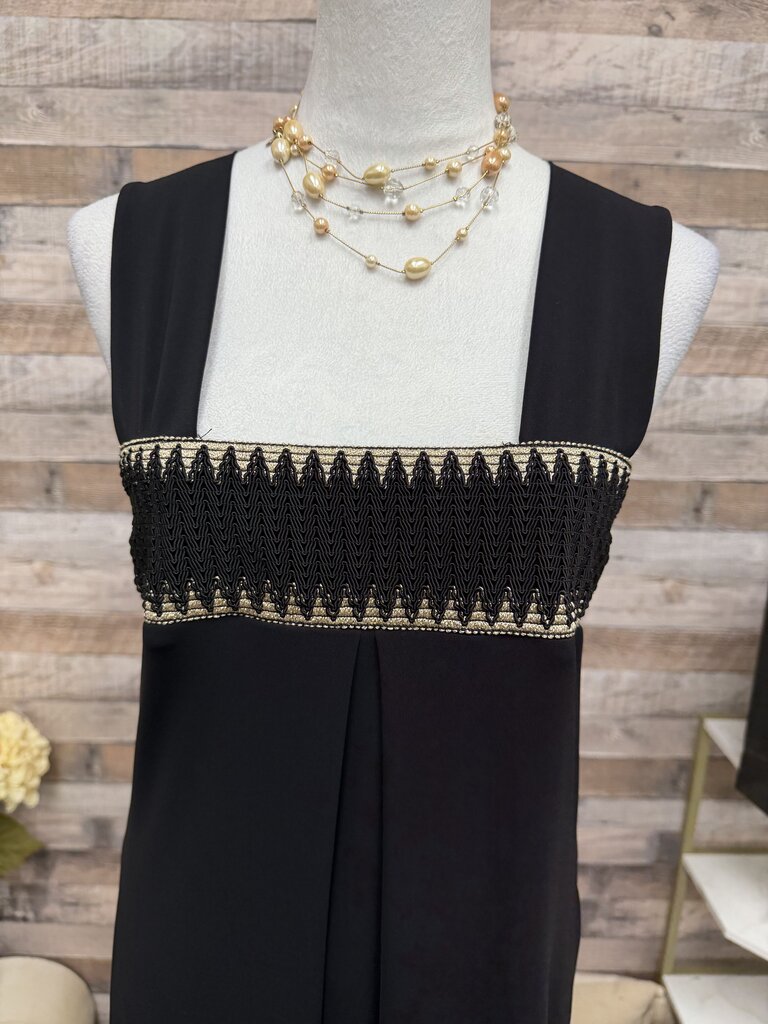 Black With Gold Embellishment Amati Maxi Dress