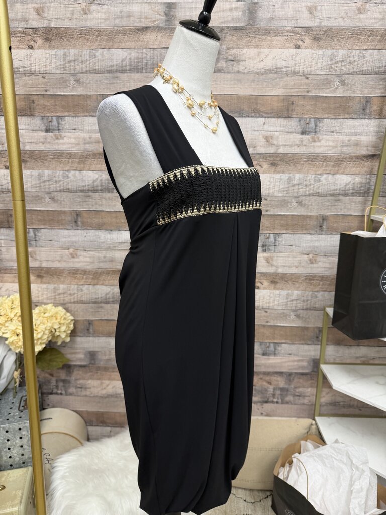 Black With Gold Embellishment Amati Maxi Dress