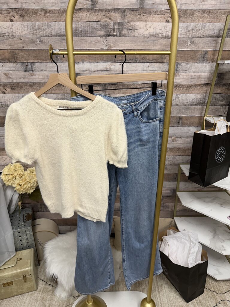 Blue Chico's Straight Leg Light Wash Jeans