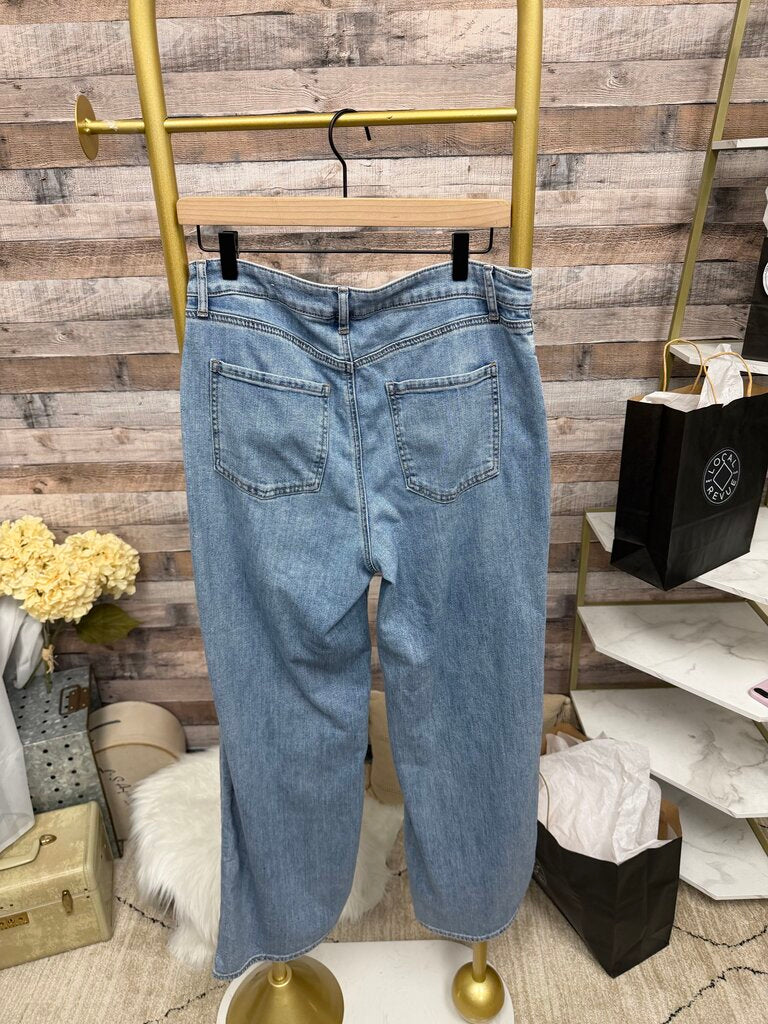 Blue Chico's Straight Leg Light Wash Jeans