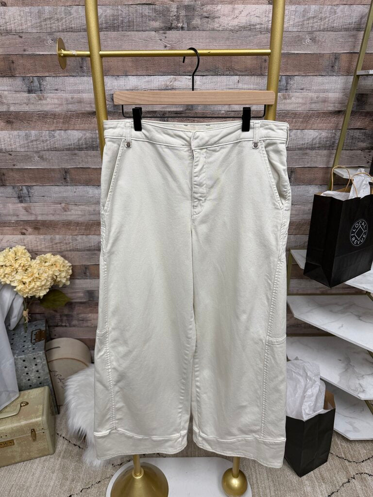 Cream Pilcro Wide-Leg Pants