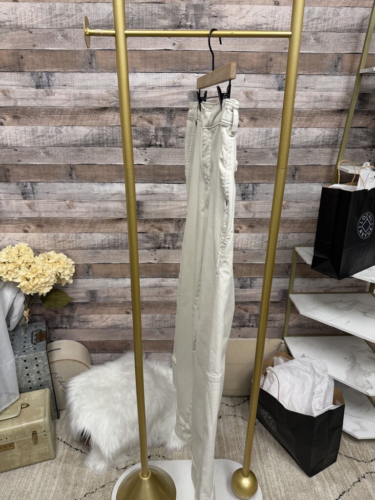 Cream Pilcro Wide-Leg Pants