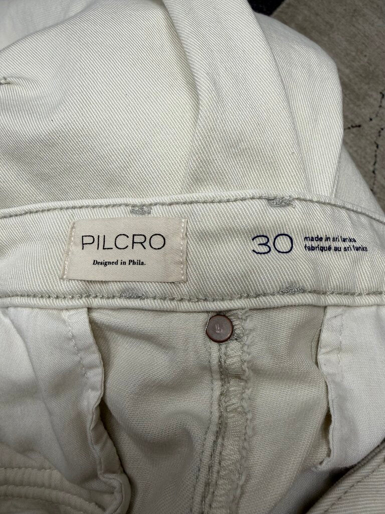 Cream Pilcro Wide-Leg Pants